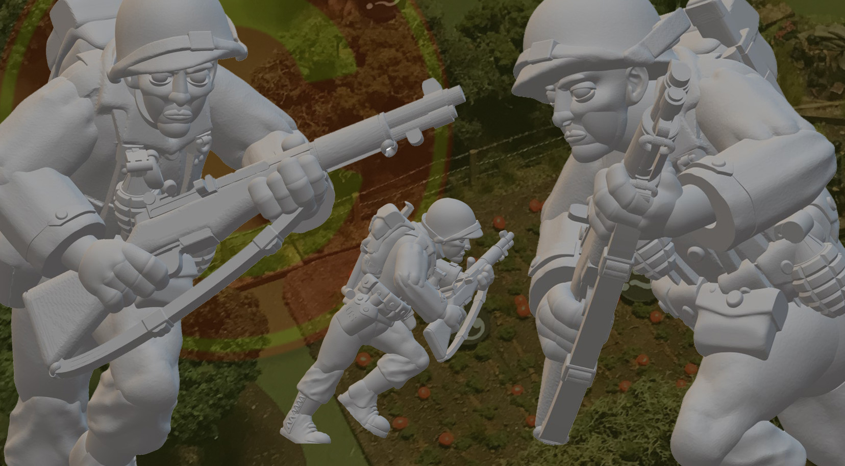 WW2 American GI Infantryman Advancing with M1 Garand